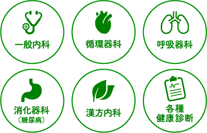 守健診内科、診療科のご案内です。